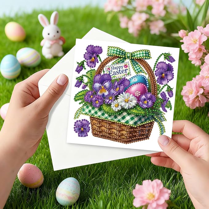 DoxQcs 5D Diamond Art Painting Greeting Cards Kit, DIY Cards for Blessings Congratulations Gifts, Greeting Card Set for Birthday Thanksgiving Day Christmas Halloween-2PCS-2