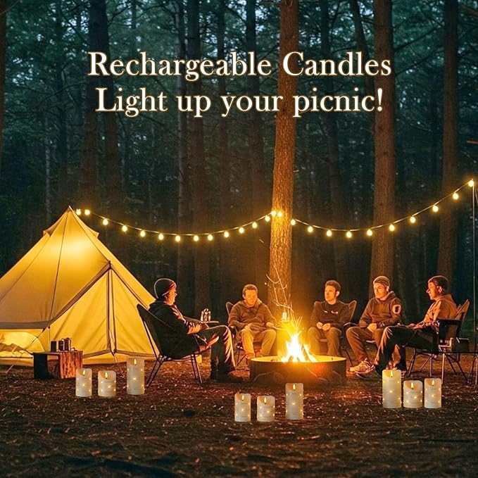 Rechargeable Flameless LED Candles,Flickering Candles with Remote Control & Timer Embedded Fairy String Lights,Real Wax,4" 5" 6" Set of 3 for Valentine's Day,Table Centerpiece Decorations,Home Decor