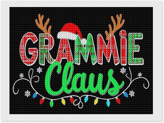 AIVKIEJK Diamond Painting Kits for Adults - Grammie Claus Grandma Christmas Xmas Painting DIY 5D Full Drill Diamond Dots Paintings with Diamonds Gem Art and Crafts Home Decor 12"x16"