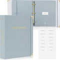 Sturdy Document Organizer Set with Folders - Beautiful Linen 3-Ring Binder Safely Stores All Important Documents & Files in One Place - Easy to Use Expanding Storage Incl. Envelopes, Pockets & Labels