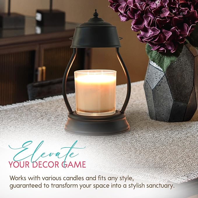 Candle Warmer Lamp Enhances Home Ambiance - Includes 2H/4H/8H Timer And 2 Bulbs - Perfect Lantern for Scented Candles, Wax Melts, Essential Oils - Dimmable Top Down Melter With No Flame, Soot Or Smoke