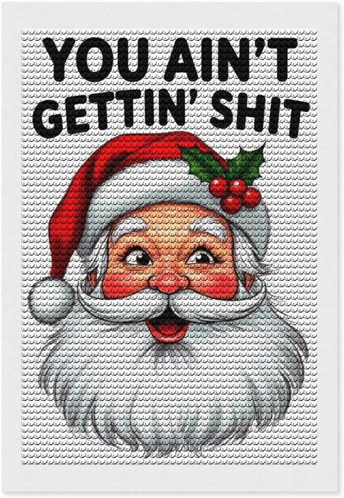 AIVKIEJK Diamond Painting Kits for Adults - Humorous Santa Claus Christmas Painting DIY 5D Full Drill Diamond Dots Paintings with Diamonds Gem Art and Crafts Home Decor 8"x12"