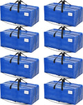 BAGAIL Heavy Duty Moving Bags with Strong Handle, Extra Large Moving Boxes, Storage Tote for Clothes, College Moving Supplies(Blue, Backpack, 8 Pack)