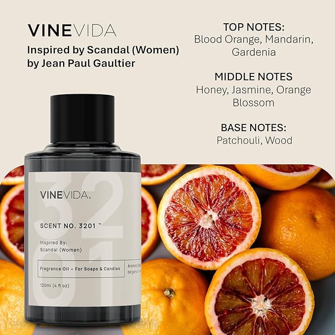 VINEVIDA [10mL] Scandal (Women) Fragrance Oil for Candle Making - Natural Candle Oil Scents - Soap Making Essential Oil - Made in USA