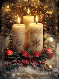 NEWENMO Christmas Diamonds Painting Kits for Adults Beginner DIY 5D Christmas Candles Diamond Art Paint with Round Diamonds, Full Drill Gem Art Diamonds Painting for Craft Home Wall Decor 12x16 Inch