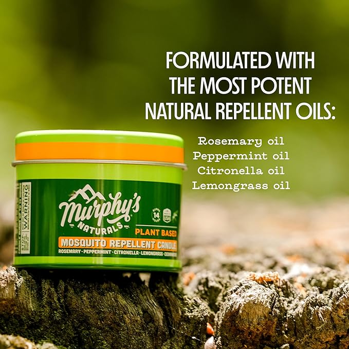 Murphy's Naturals Mini Mosquito Bug Repellent Candles for Outdoor Patio, Citronella & Essential Oils, 14-Hour Burn Time Each, 3.5 oz, 9-Pack
