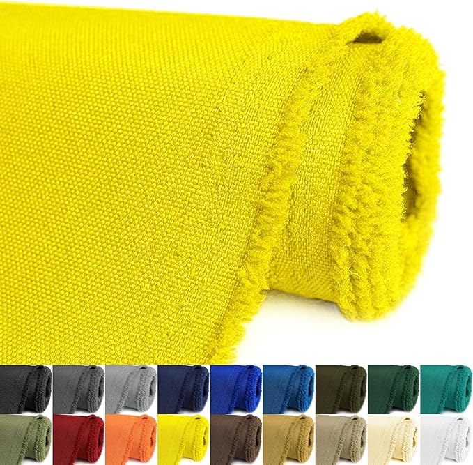 Waterproof Canvas Fabric by The Yard 58inch 600D Upholstery Material Polyester Fabric Outdoor Water Resistant Fabric for Sewing Chair Patio Cushion Purse Bag Interior, 6 Yard Yellow