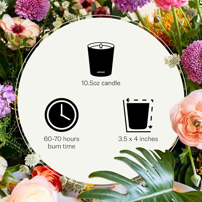 Apotheke Signature Scented Candles for Home, Canvas - 10.5 oz - Soy Wax, Non Toxic, Large Jar White - Luxury Candle Gifts for Women & Men - White Musk, Dew Drops, and Lily of The Valley