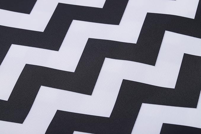 Mybecca Canvas Oxford Fabric Marine Waterproof Outdoor Awning 600 Denier Chevron Pattern Black/White (Cut Separate by Yard for Prime Orders-1 Yard) (60"x36")