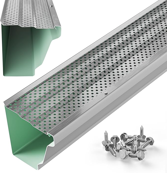 5" Gutter Guards Leaf Protection, Domestic Aluminum Gutter Covers 5 Inch (200 Feet, Mill Finish)
