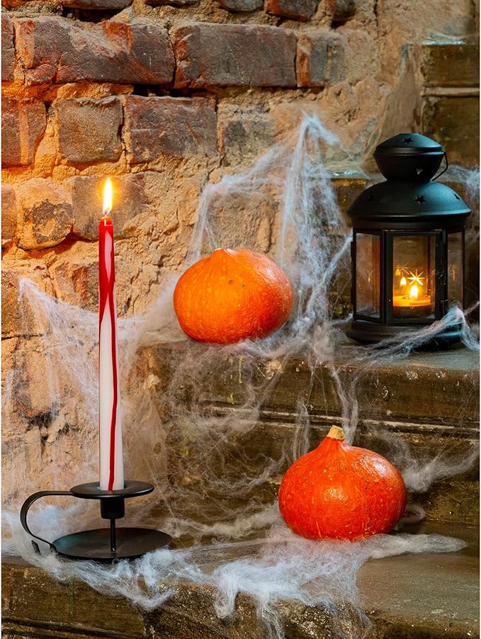 CANDWAX 12 inch Taper Candles Set of 12 - Unscented, Blood White, No Drip Taper Candles - Ideal for Halloween or Themed Events