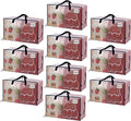 VENO 10 Pack Clear Extra Large Moving Bags & Storage Totes, Heavy Duty Organizer with Reinforced Handles & Strong Zippers for Clothes, College Dorm Essentials, Moving Supplies