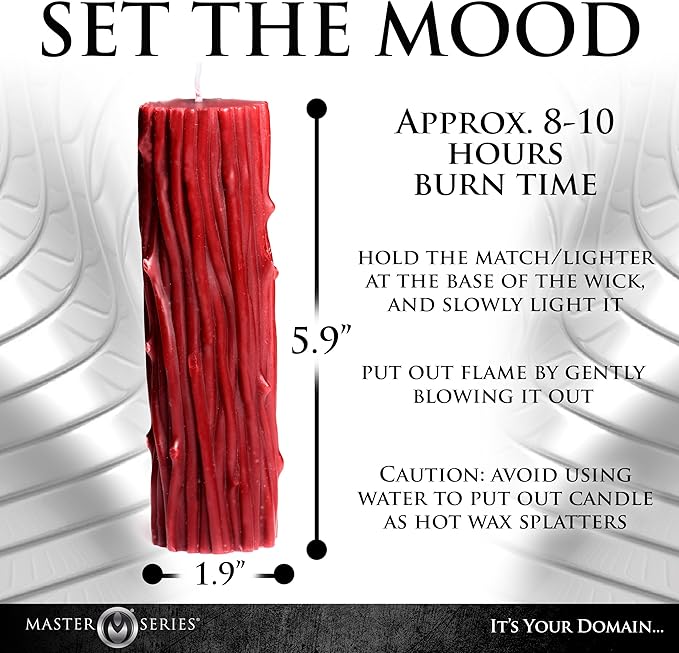 Thorn Drip Candle for Wellness and Relaxation & Romantic Candle Massage. Low Melting Point. Unscented Paraffin Body Wax. Perfect Spa Gift for Self-Care. 1 Piece, Red.