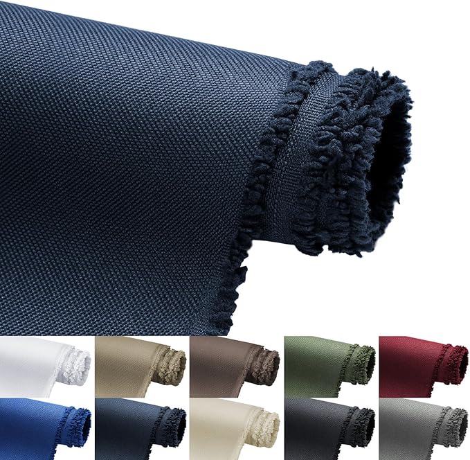 Waterproof Marine Canvas Fabric by The Yard 58" W 600D PVC Backing Water-Resistant Polyester Fabric Upholstery Material for Outdoor Indoor Marine Awning Tent Boat Furniture Cover, 15 Yards Navy Blue