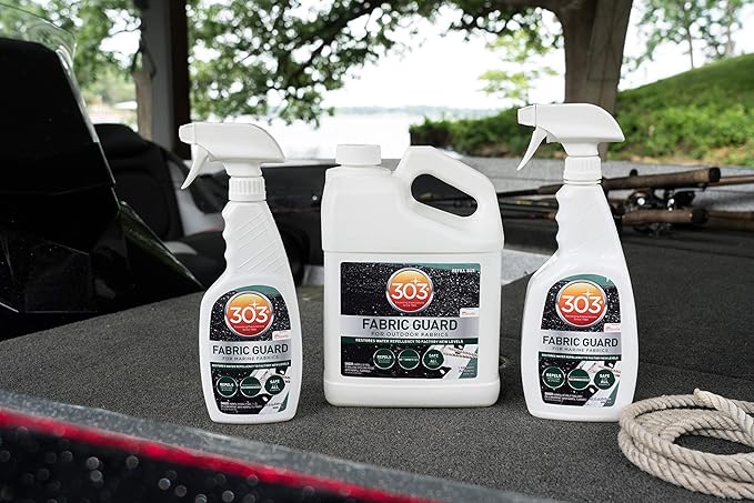 303 Products Marine Fabric Guard – Water Repellent & Stain Shielding Fabric Spray, Safe for All Outdoor Upholstery, Simple & Easy to Use, Protectant Spray for Boats, 32oz (6 Pack)