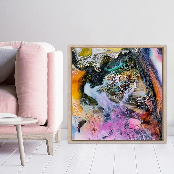 Pixy Canvas Floater Frame 28x28 for 3/4 (0.75) inch Deep Canvas Paintings/Canvas Prints/Wood Canvas Panels/Wall Art/Wall Decor/Home Decor/Artwork (Nordic White Oak, 28 x 28 inch, Square)