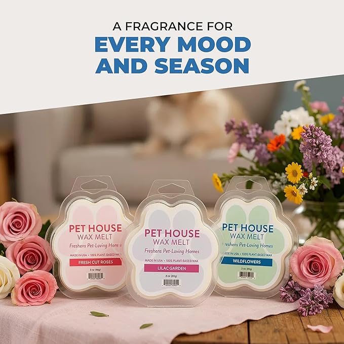 Pet House Lilac Garden Scented Wax Melts - Long-Lasting Plant Based/Soy Wax Melts for Pet Odor Pack of 2