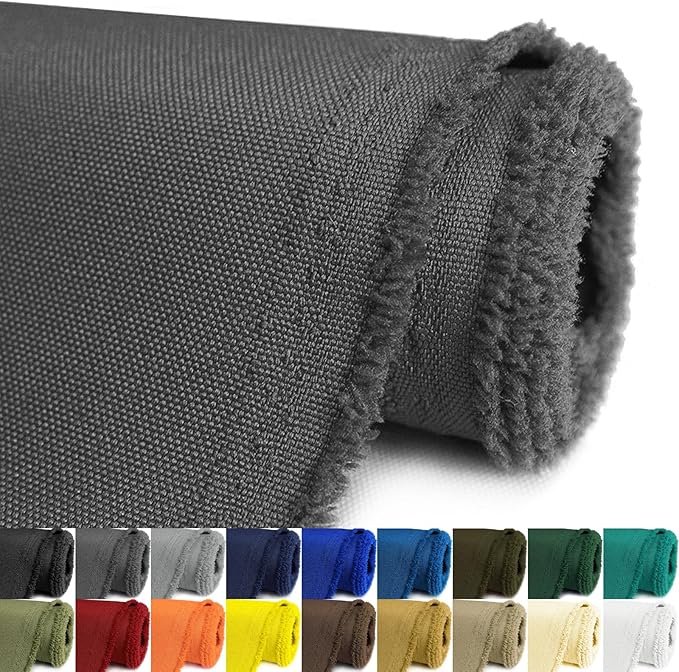 Waterproof Canvas Fabric by The Yard 58inch 600D Upholstery Material Polyester Fabric Outdoor Water Resistant Fabric for Sewing Chair Patio Cushion Purse Bag Interior, 12 Yard Grey