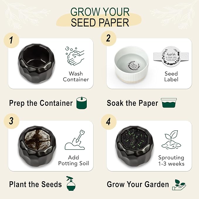 The Growing Candle, Unscented Fragrance Free Candles, 13oz Ceramic Pot, 100% Soy, Emma
