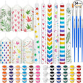 MTLEE 54 Pcs DIY Candle Painting Kit Include White Candles Colorful Acrylic Paint Strips and Paintbrushes for Crafts Making Wedding Birthday Party Centerpiece(Pillar, Taper)