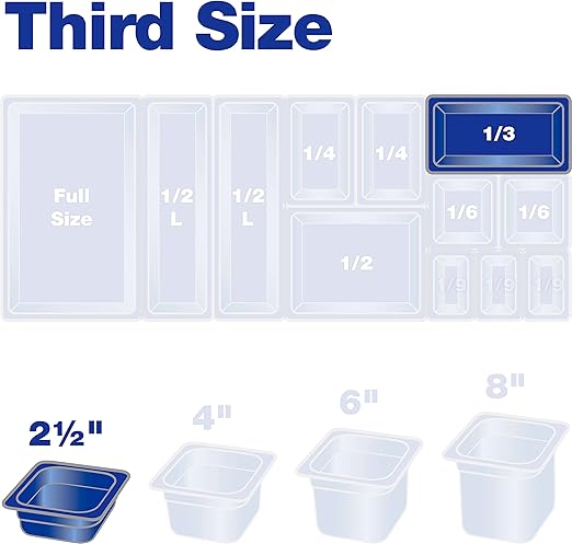 Carlisle FoodService Products Storplus High Heat Food Pan Steam Table Pan, Chafing Pan for Catering, Buffets, Restaurants, High Heat Plastic, 1/3 Size 2.5 Inches Deep, Black, (Pack of 6)