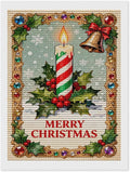 AIVKIEJK Diamond Painting Kits for Adults - Merry Christmas Candle & Holly Accents Painting DIY 5D Full Drill Diamond Dots Paintings with Diamonds Gem Art and Crafts Home Decor 12"x16"