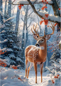 MOGTAA Christmas Deer Diamond Art Kits for Adults, 5D Full Drill Winter Diamond Painting Kits for Adults Beginner, DIY Round Diamond Dots for Adults, Gem Art for Home Wall Decor 12 X 16 Inch