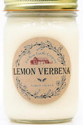 Lemon Verbena Aromatherapy Candle 12 oz | 100% All-Natural Soy Wax & Essential Oil Infused | 40+ Hour Burn Time | Pet Safe + Smoke Odor Eliminating | Handmade in U.S.A. | Non-Toxic Candles