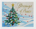 Diamond Painting Kits for Adults - Christmas Snowy Pine & Inspirational Blessings of Peace Painting DIY 5D Full Drill Diamond Dots Paintings with Diamonds Gem Art And Crafts Home Decor 16"x20"