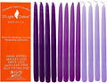 D'light Online Elegant 12" Purple Gradient Taper Candles Premium Quality- Unscented, Hand-Dipped Tapered Candles, Dripless and Smokeless - Set of 12 (12 Inch, Purple Gradient)