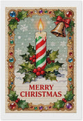 AIVKIEJK Diamond Painting Kits for Adults - Merry Christmas Candle & Holly Accents Painting DIY 5D Full Drill Diamond Dots Paintings with Diamonds Gem Art and Crafts Home Decor 8"x12"
