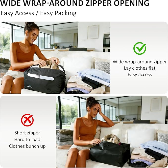 Travel Vacuum Bags with Pump, 33L Vacuum Seal Bags for Clothing, IPX8 Waterproof Vacuum Storage Bags with Handle for Luggage, Backpack, Suitcase, Home & Outdoor