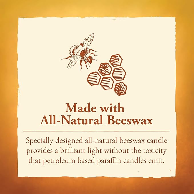 Candle by the Hour 50-Hour Beehive Candle, Eco-friendly Natural Beeswax with Cotton Wick