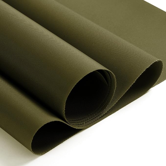 Nylon Fabric, 58" W 420D Waterproof Fabric 15 Yard Ripstop Nylon Material Outdoor Upholstery Twill Sewing Material for Patio Chair, Lining, Cushion, Purse, Tote Bag, Tarp Cover, DIY Project Amy Green