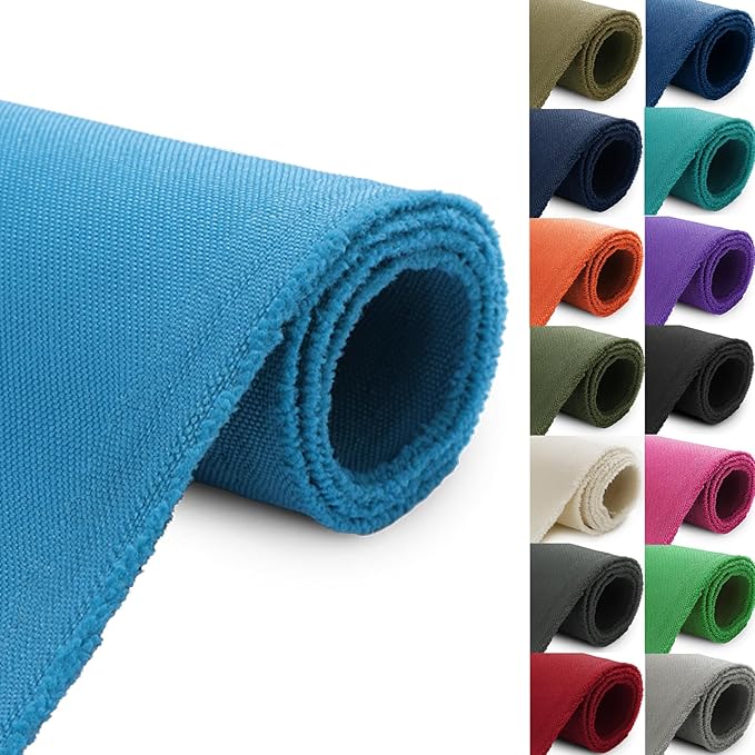 Thickened Waterproof Canvas Fabric by The Yard, 1200D 58" W Outdoor Upholstery Material Heavy Duty Fabric Water Resistant Sewing Material for Chair Patio Cushion Purse Bag, 1 Yard Sky Blue