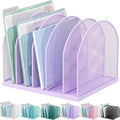 gianotter Desktop File Organizer, Desk Organizer with 5 Compartments, Paper Organizer for Desk, Workspace Organizers for Office Supplies (Purple)