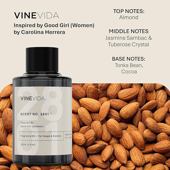 VINEVIDA [120mL] Scent No. 2801 Fragrance Oil for Candle Making - Natural Candle Oil Scents - Soap Making Essential Oil - Made in USA
