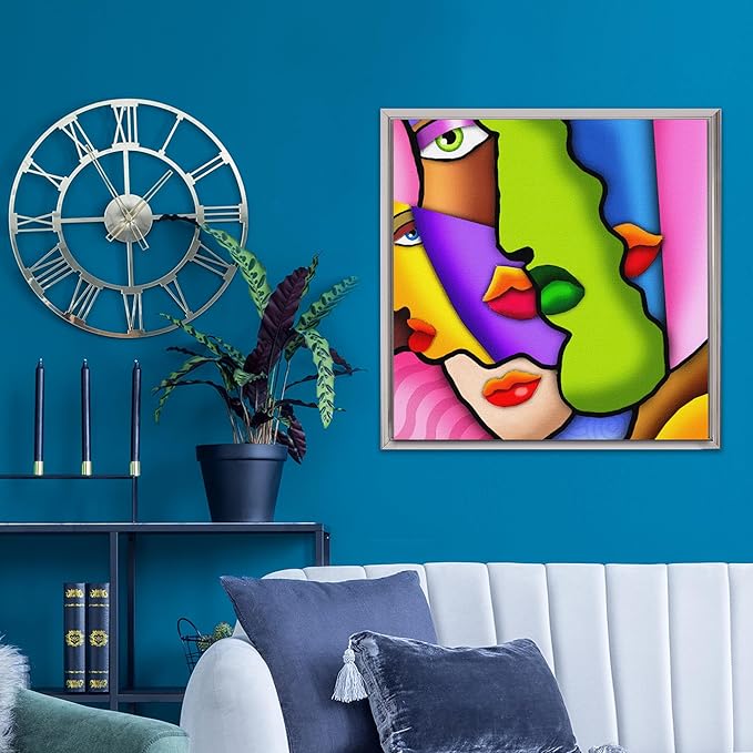 Pixy Canvas Floater Frame 7x7 for 3/4 (0.75) inch Deep Canvas Paintings/Canvas Prints/Wood Canvas Panels/Wall Art/Wall Decor/Home Decor/Artwork (Chrome, 7 x 7 inch, Square)