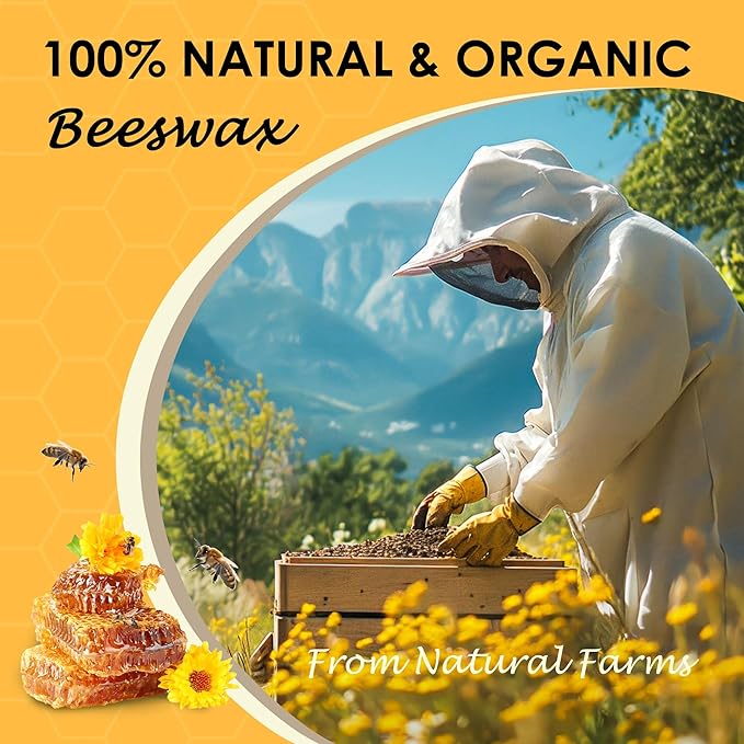 VIPwax Yellow Beeswax Pellets 2LB, Natural Organic Beeswax, Beeswax for Candle Making, Body, Skin Care DIY, Lip Balm and Soap Making Supplies