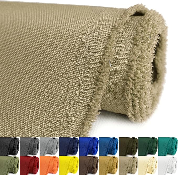 Waterproof Canvas Fabric by The Yard 58inch 600D Upholstery Material Polyester Fabric Outdoor Water Resistant Fabric for Sewing Chair Patio Cushion Purse Bag Interior, 6 Yard Khaki