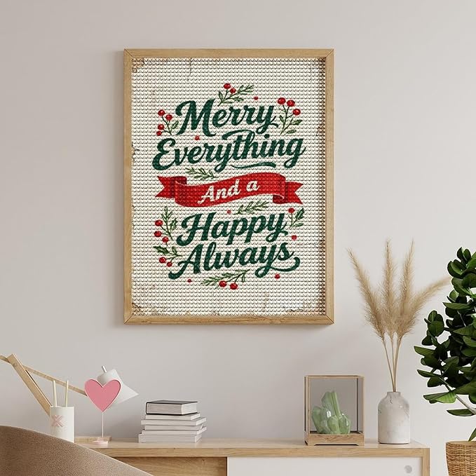 AIVKIEJK Diamond Painting Kits for Adults - Merry Christmas Painting DIY 5D Full Drill Diamond Dots Paintings with Diamonds Gem Art and Crafts Home Decor 12"x16"
