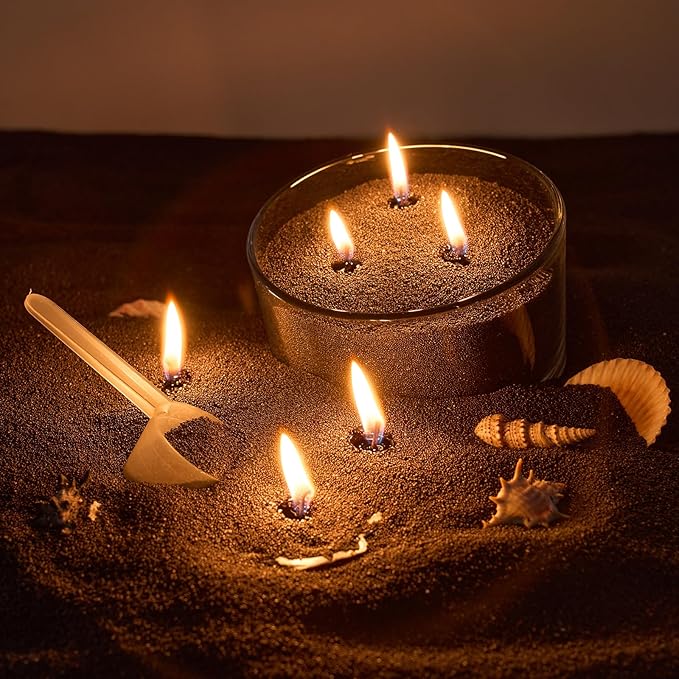 Candle Sand Wax Kit- 3lb Black Pearled Candle Sand with Wicks(50) Glass Jar(2) DIY Pearled Candle Making Kit Refillable Beaded Wax Set for Home Decor & Gifts