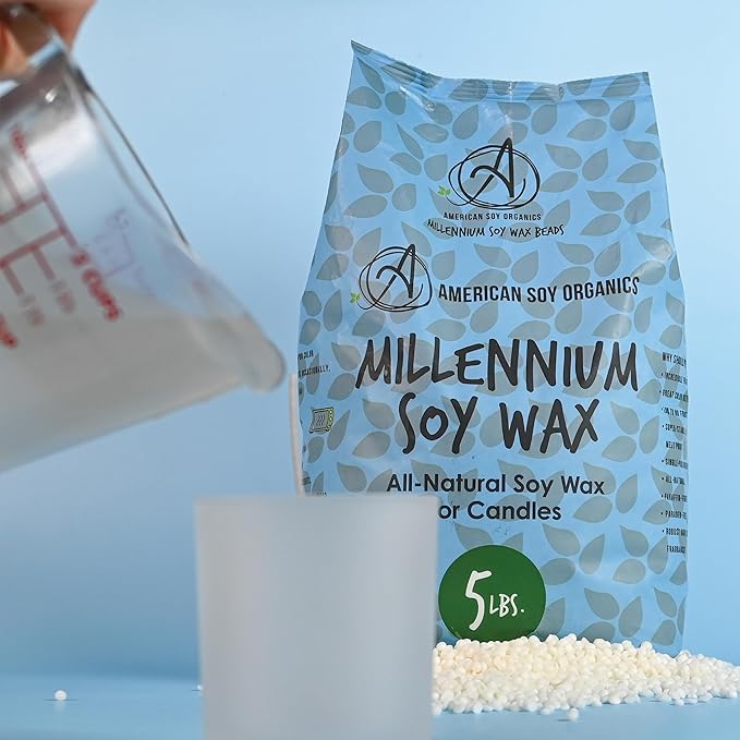 American Soy Organics Freedom Soy Wax Beads for Candle Making - Natural Candle Making Supplies - Paraffin-Free, Beeswax-Free Candle Wax for Container Candles, Tealights and Wax Melts, 5 lbs