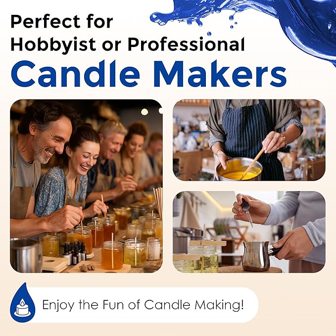 Blue Liquid Candle Dye (.5 oz) - Made in the USA - Safe and Easy to Use - Pure and Simple Ingredients - Candle Making Supplies for Soy, Paraffin, Palm or Gel Wax - 10 Vibrant Colors to Choose from