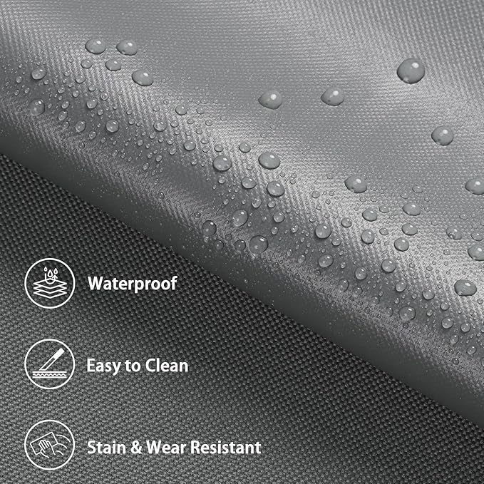 Waterproof Marine Canvas Fabric by The Yard 58" W 600D PVC Backing Water-Resistant Polyester Fabric Upholstery Material for Outdoor Indoor Marine Awning Tent Boat Furniture Cover, 3 Yards Light Grey