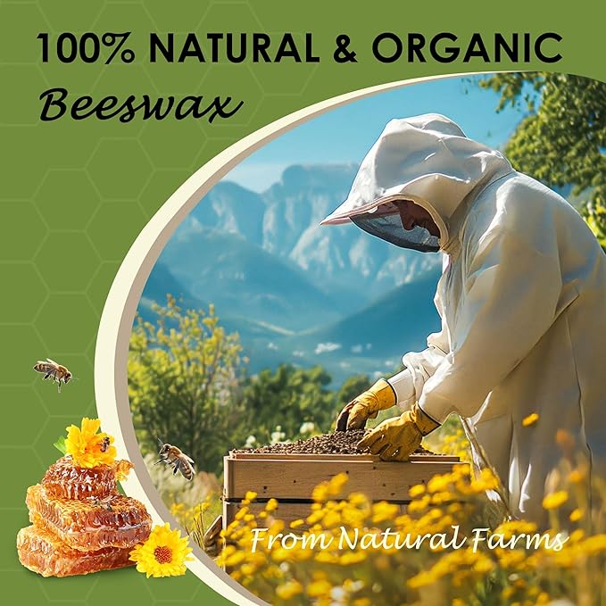 VIPwax White Beeswax Pellets 5LB, Natural Organic Beeswax, Beeswax for Candle Making, Body, Skin Care DIY, Lip Balm and Soap Making Supplies (2265g)