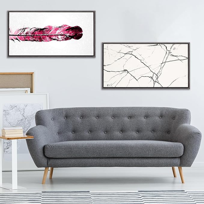 Pixy Canvas Floater Frame 30x36 for 1-1/2 (1.5) inch Deep Canvas Paintings/Canvas Prints/Wood Canvas Panels/Wall Art/Wall Decor/Home Decor/Artwork (Rustic Gray, 30 x 36 inch, Landscape)