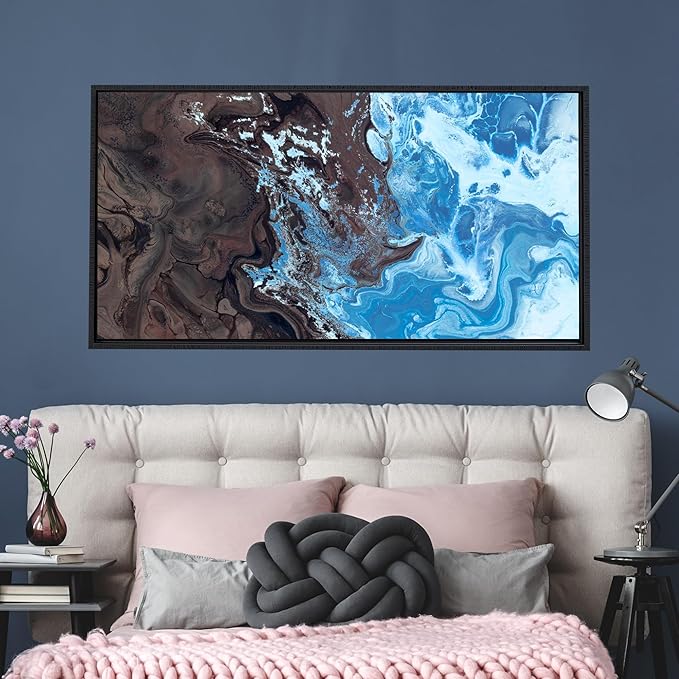 Pixy Canvas Floater Frame 9x18 for 3/4 (0.75) inch Deep Canvas Paintings/Canvas Prints/Wood Canvas Panels/Wall Art/Wall Decor/Home Decor/Artwork (Black Stripe, 9 x 18 inch, Landscape)