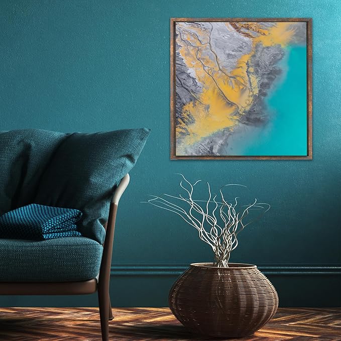 Pixy Canvas Floater Frame 6x6 for 1-1/2 (1.5) inch Deep Canvas Paintings/Canvas Prints/Wood Canvas Panels/Wall Art/Wall Decor/Home Decor/Artwork (Rusty Blue, 6 x 6 inch, Square)