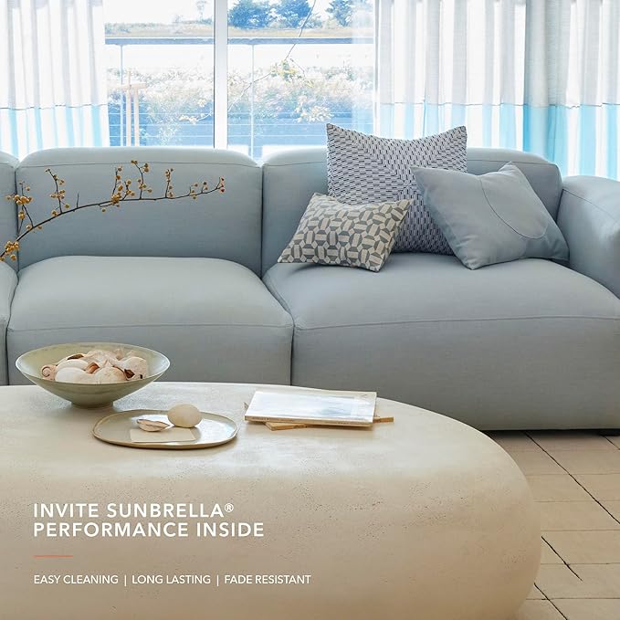 Sunbrella Fabric by The Yard | Official Sunbrella Seller | Indoor or Outdoor Upholstery Fabric for Chairs, Cushions, Drapery, Pillows, Furniture | Canvas Seasalt